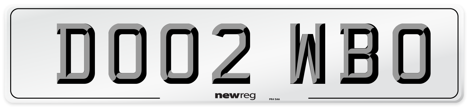 DO02 WBO Number Plate from New Reg
